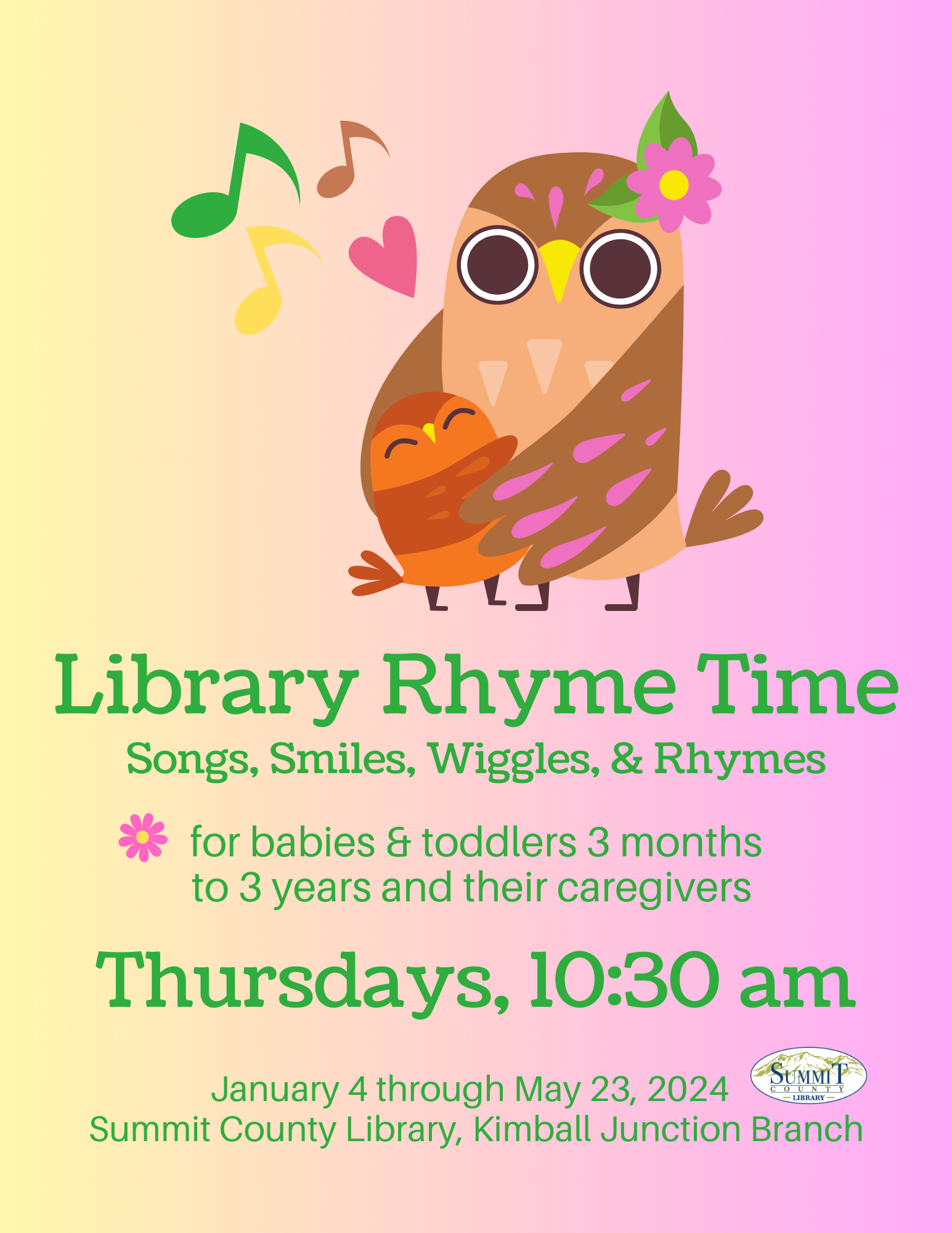 Library Rhyme Time at Kimball Junction Summit County Library